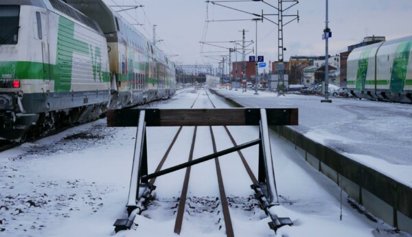 Tågbana med tåg.