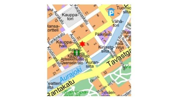 Gatukarta för centrala Åbo