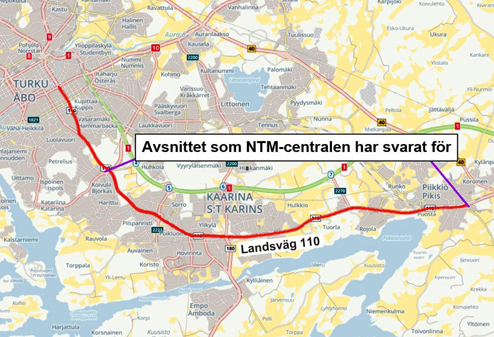 Karta över landsväg