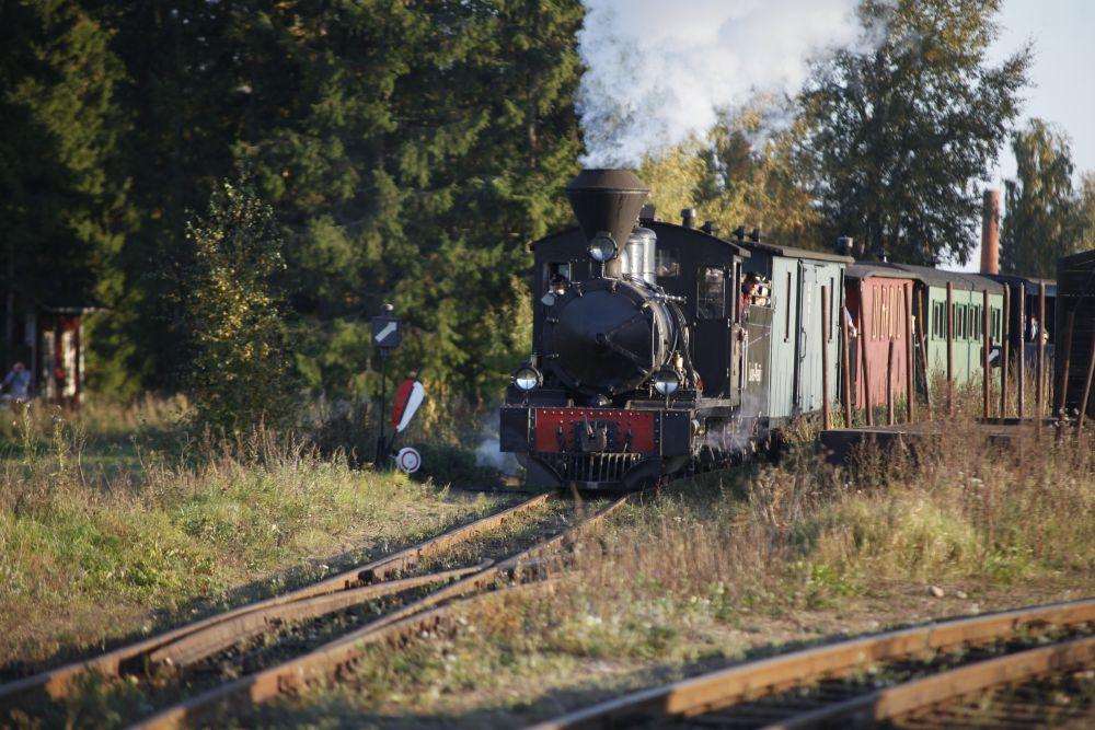 Ånglok på gammal järnväg
