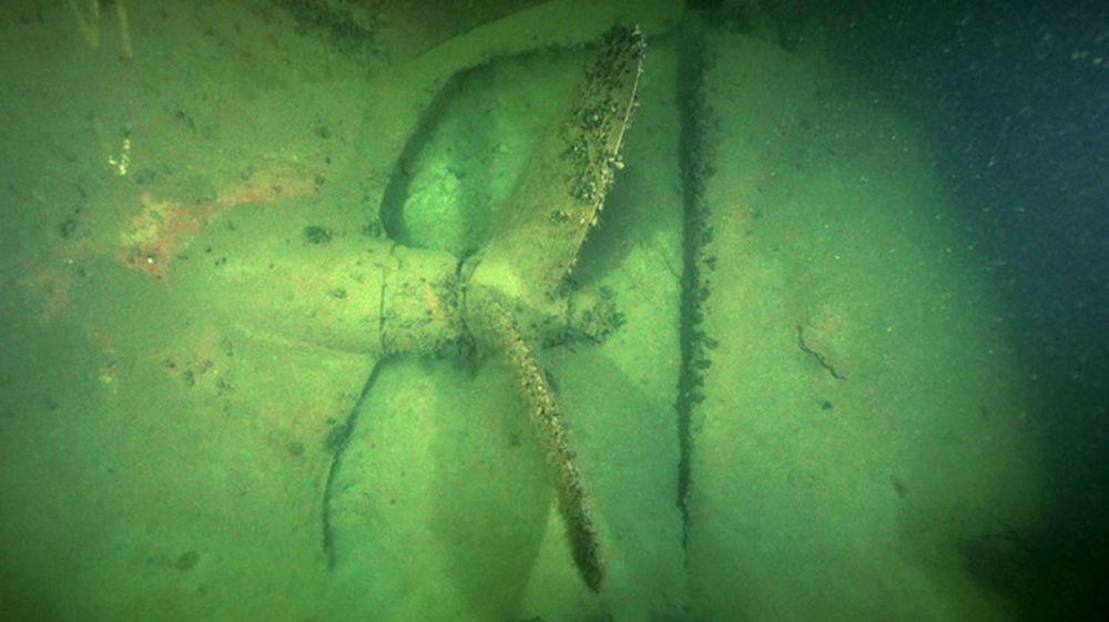 Propeller under vatten.