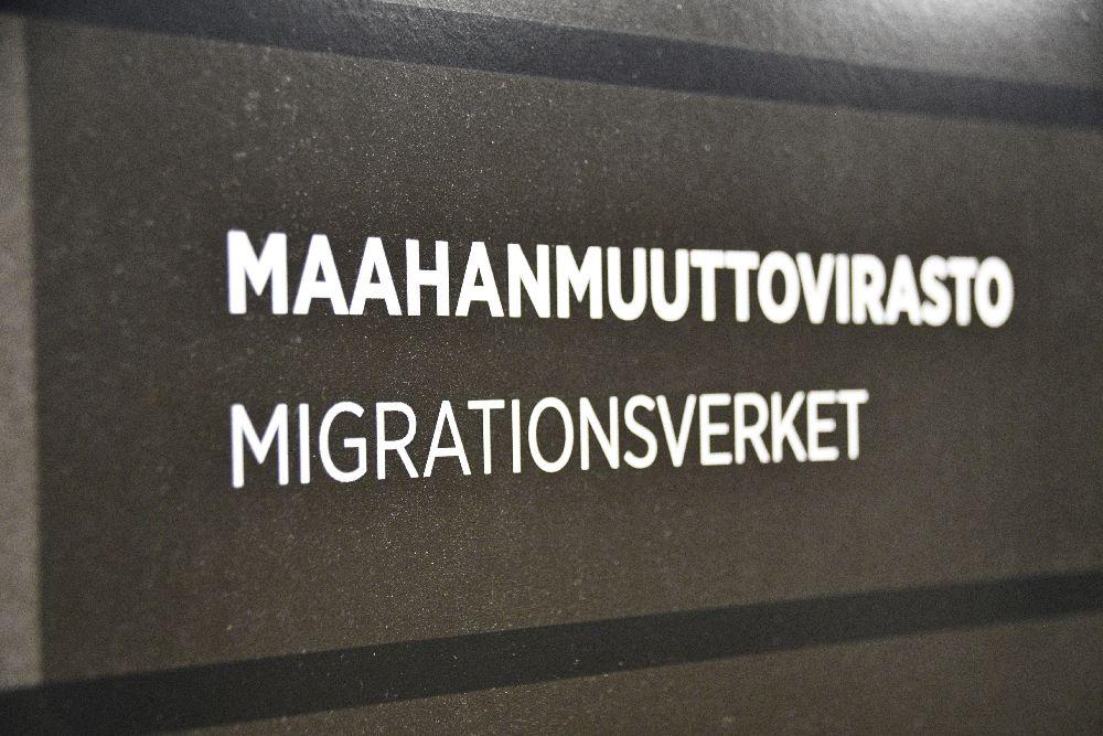 Skylt vid Migrationsverket.