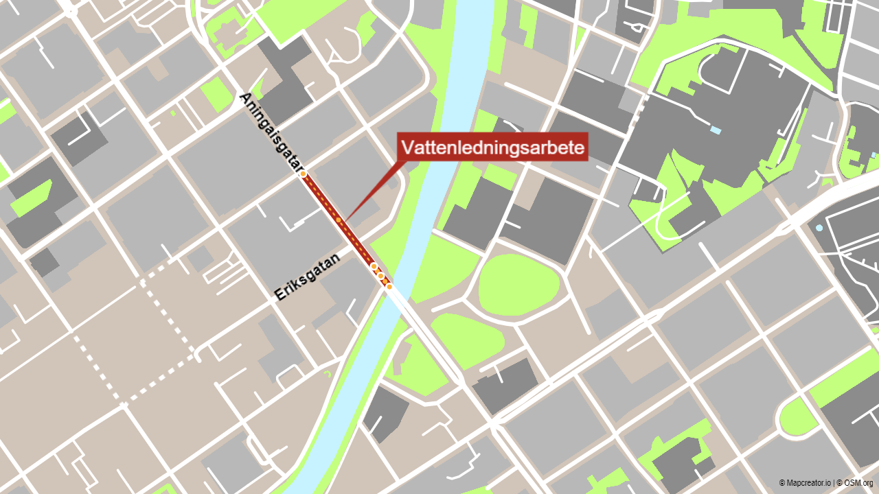 karta över Åbo stads centrum