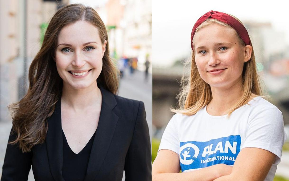 Statsminister och ung kvinna