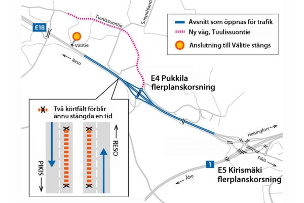 Karta över Åbo omfartsväg