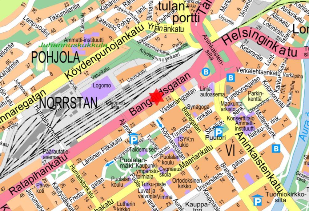 Karta över Åbo