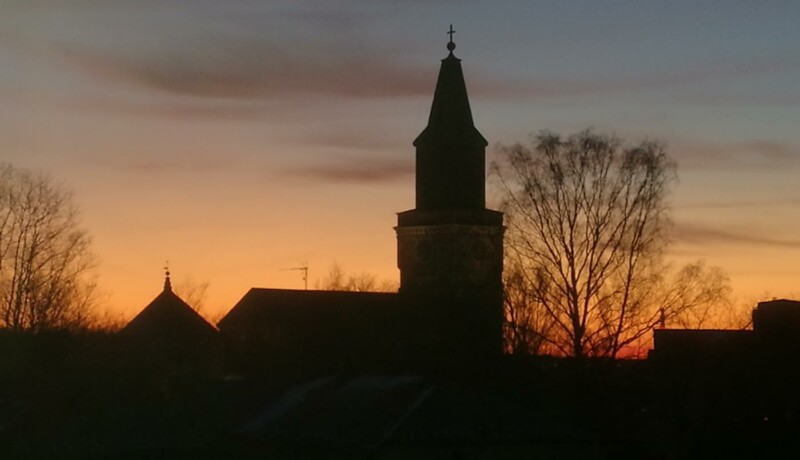 Åbo domkyrka i solnedgången