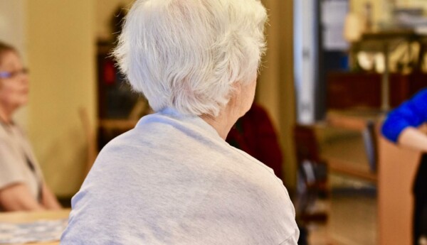 en gråhårig pensionär