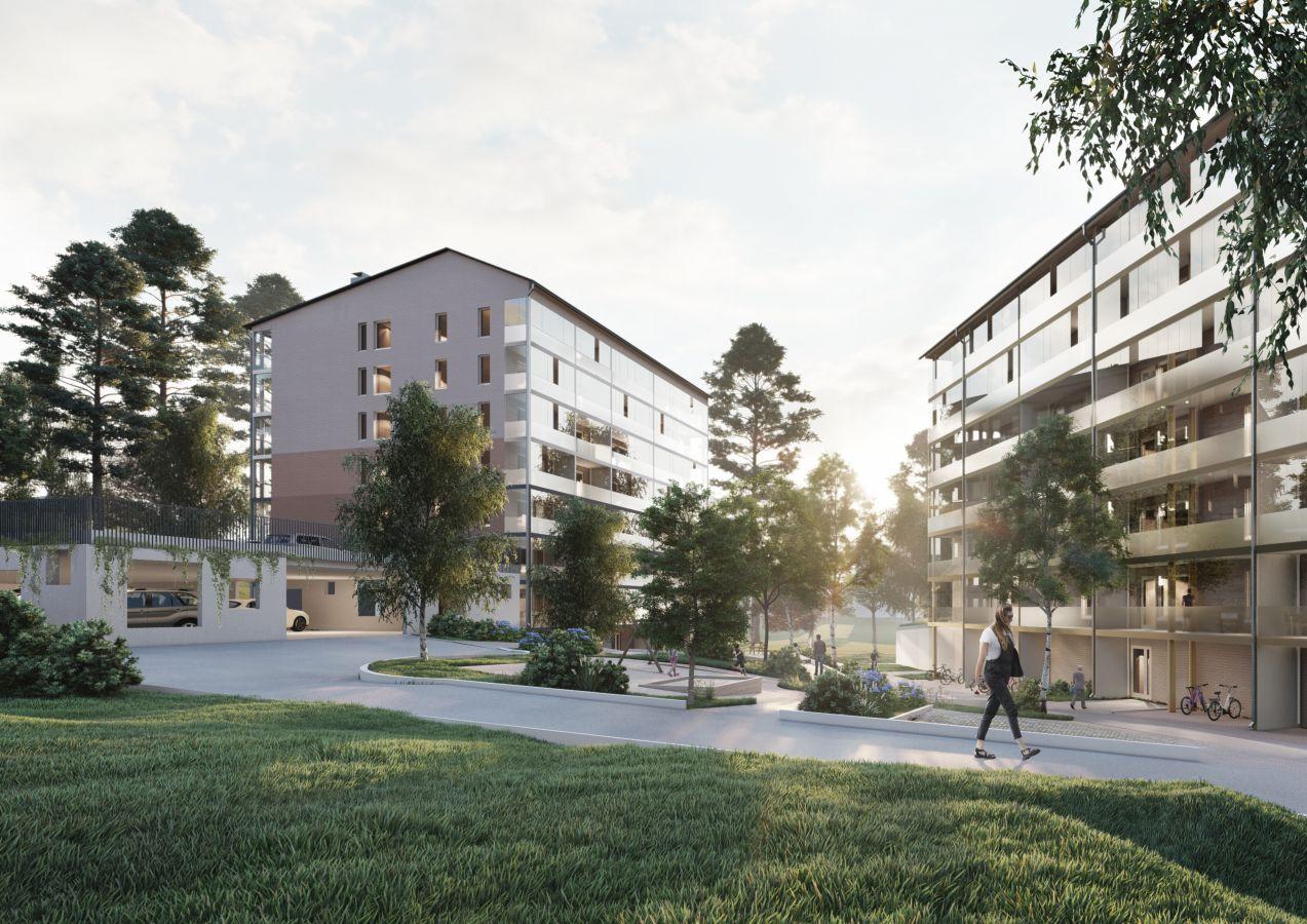 Illustration av hus som ska byggas