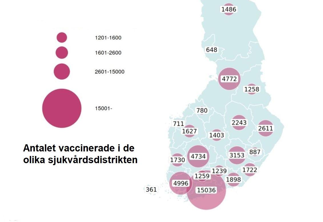 Karta över hur människor har vaccinerats