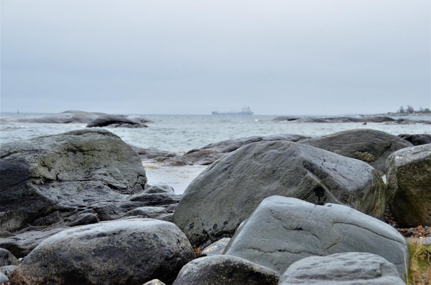 Ett fraktfartyg lånt ute på havet.