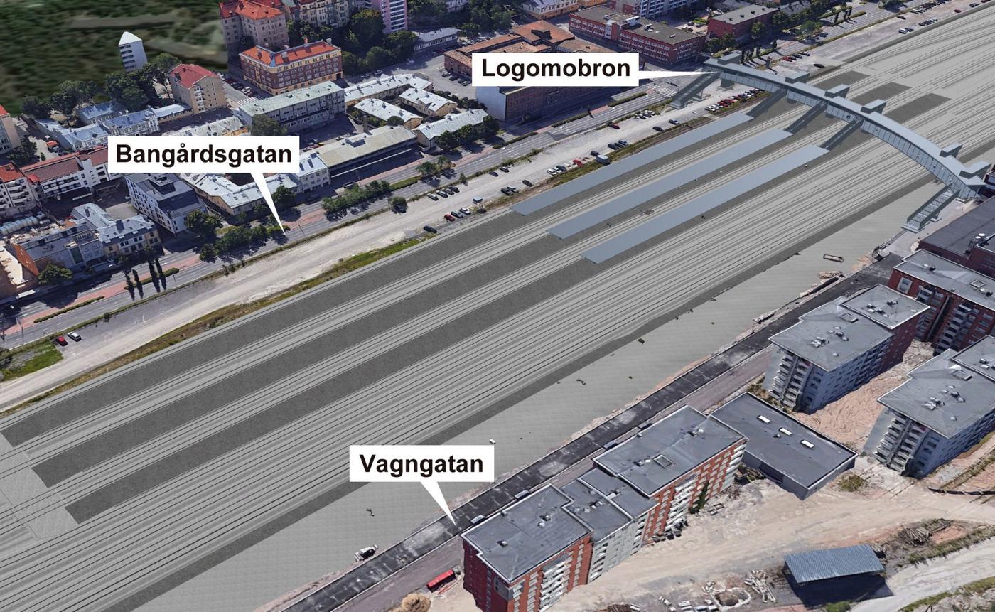 Vision för hur Åbo bangård kunde se ut