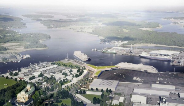 Vision över hur Åbo hamn kunde se ut