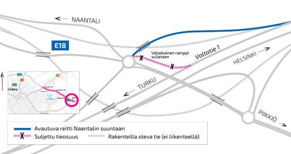 En karta över en motorväg.