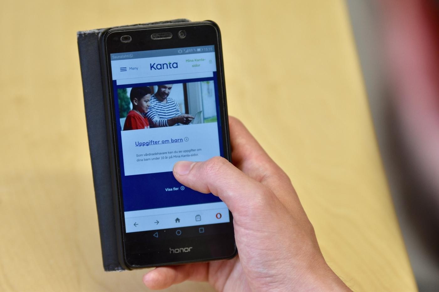 en telefonskärm