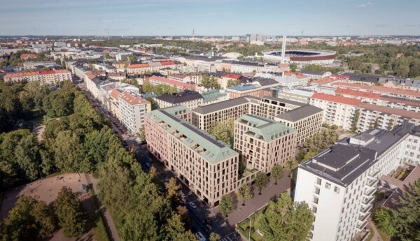 en flygbild över ett kvarter
