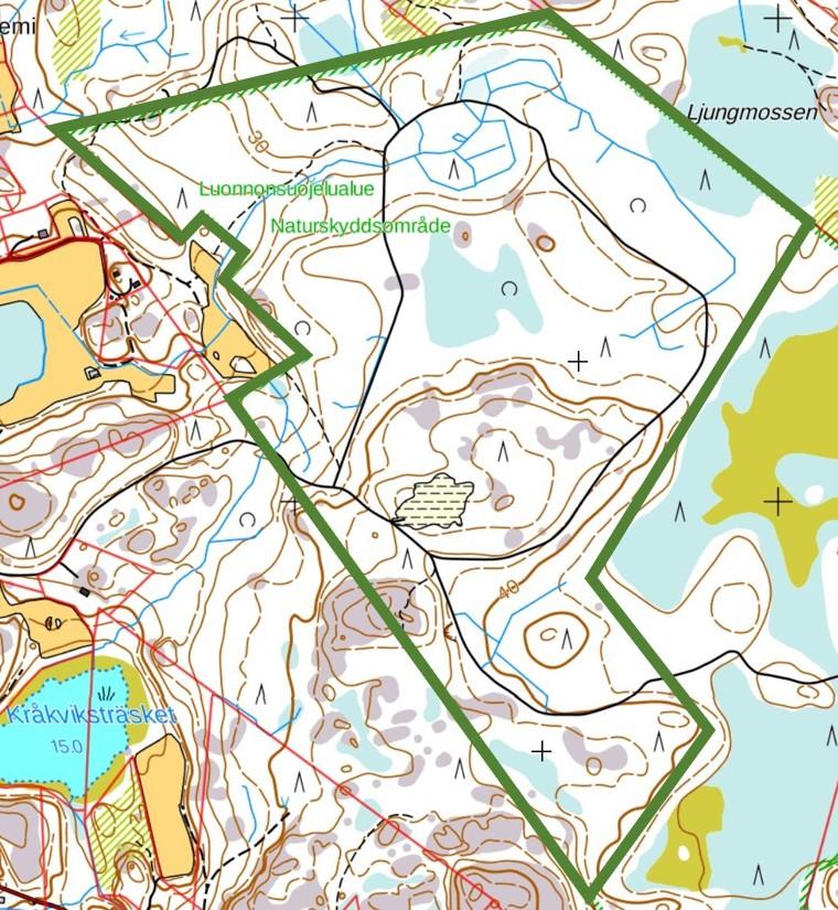 Karta över ett skogsområde