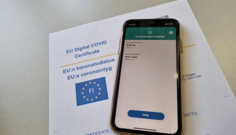 ett covidintyg och skanningsapplikationen