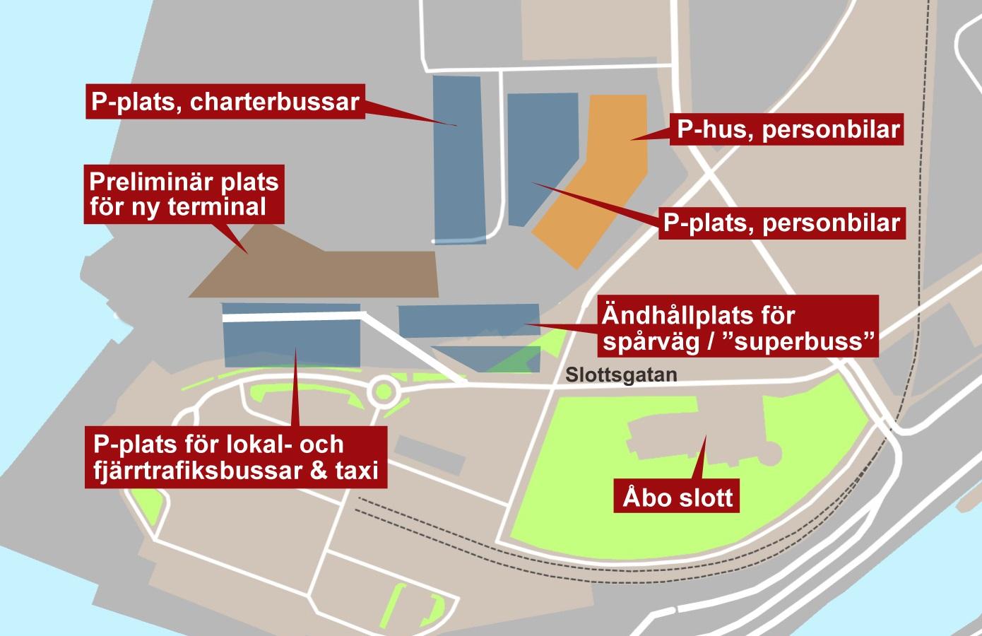 Kart över Åbo hamn