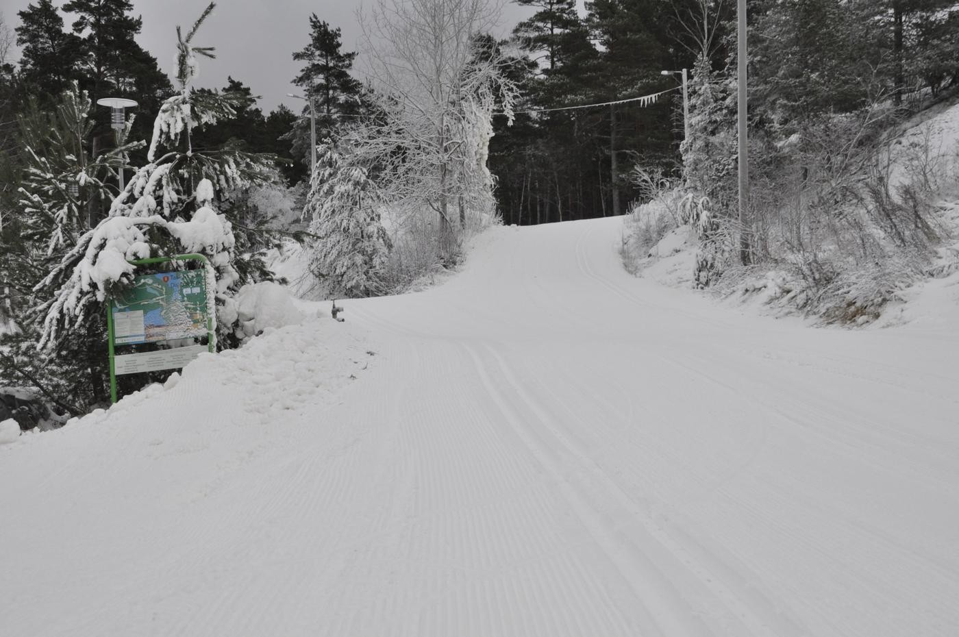 skidspår upp i en backe