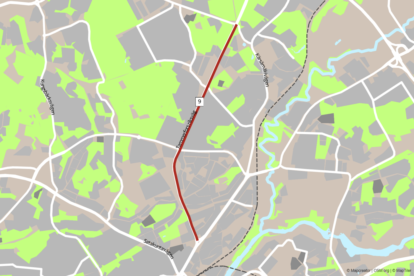 en karta över Åbo centrum