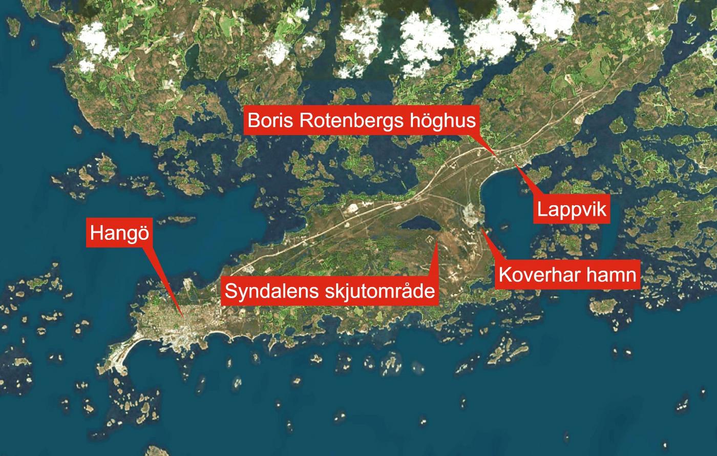 Satellitbild över Hangö udd