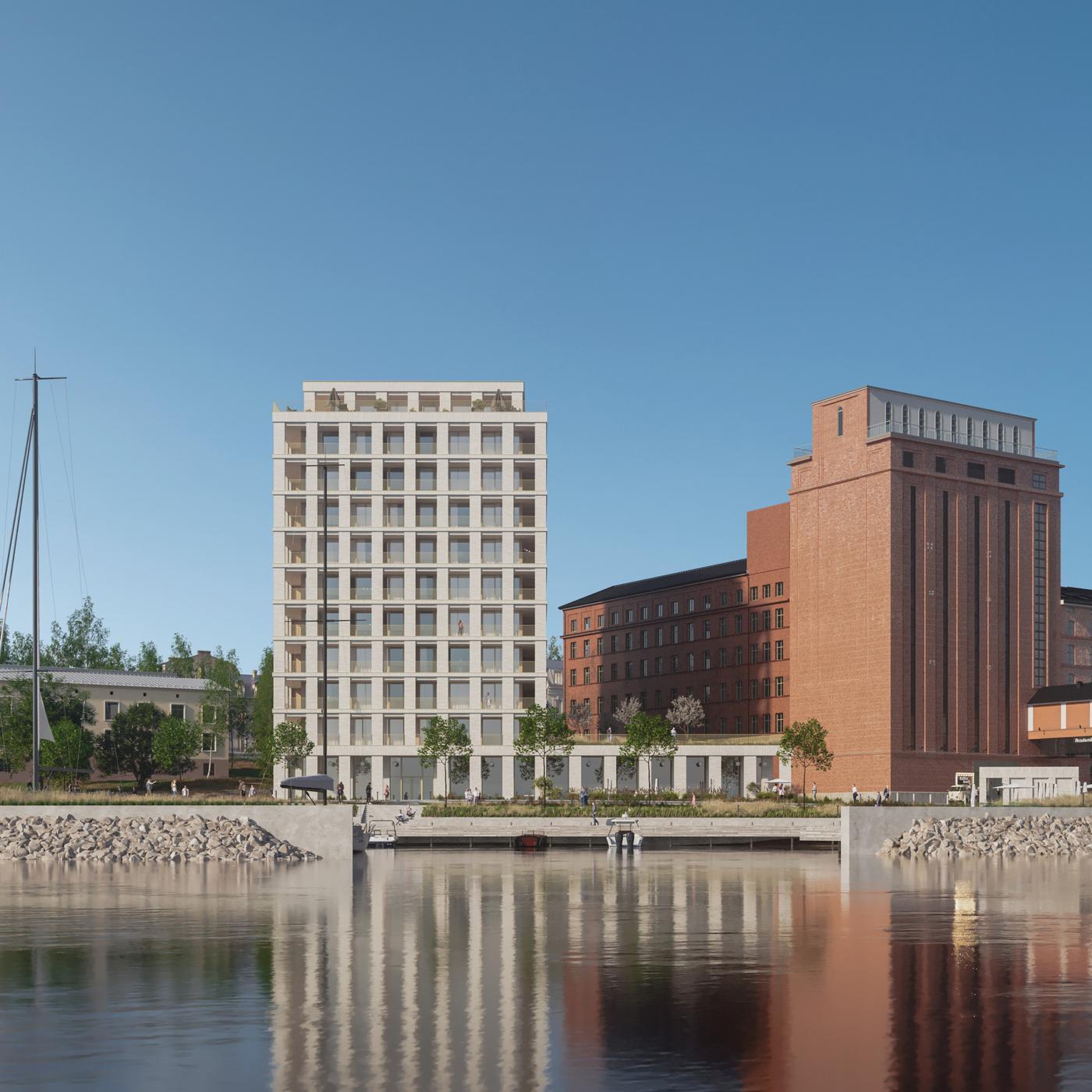höghus vid vatten