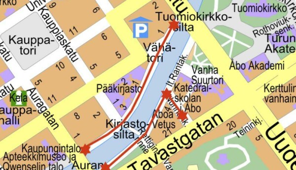 karta över stadsområde