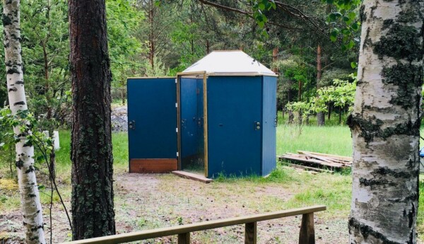 litet blått hus