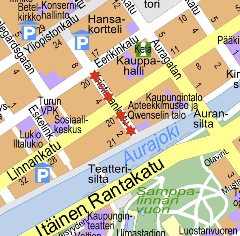 karta över stadsområde
