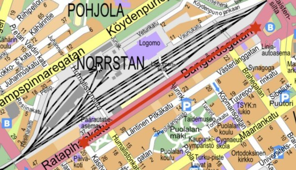 En karta över vägarbetet.