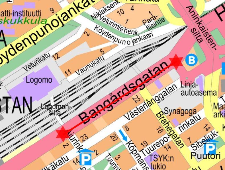 En karta över vägarbetet.