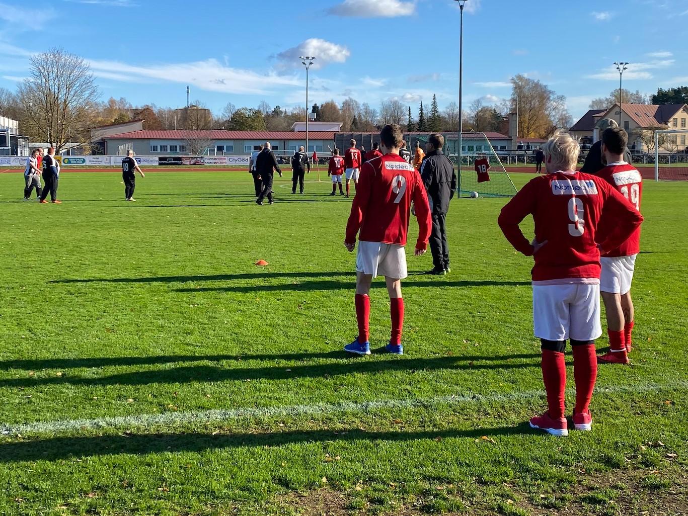 fotbollsspelare på match