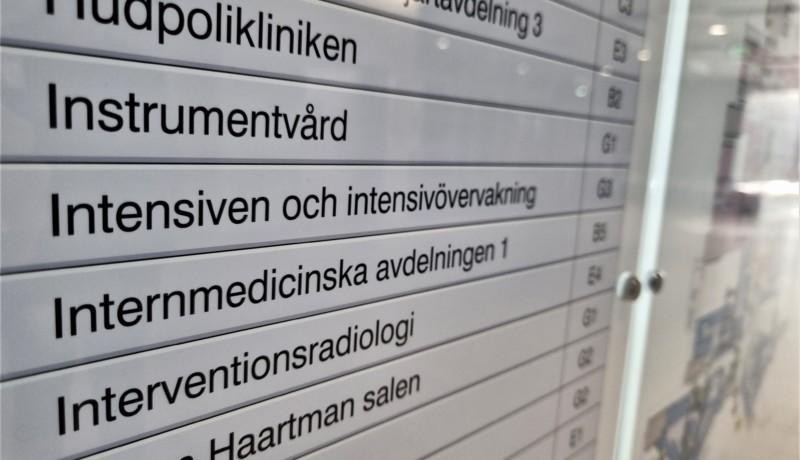 infotavla på sjukhus