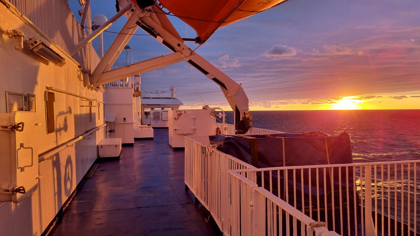 Solnedgång på M/S Gothica, Hangö, Nynäshamn, Sverige