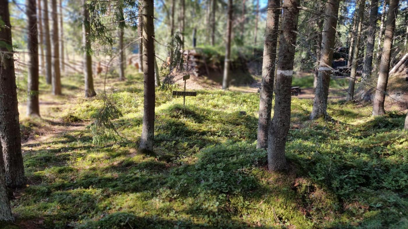 En kolbotten känntecknas ofta av en liten upphöjning i mitten och gropar i en cirkel runtom.