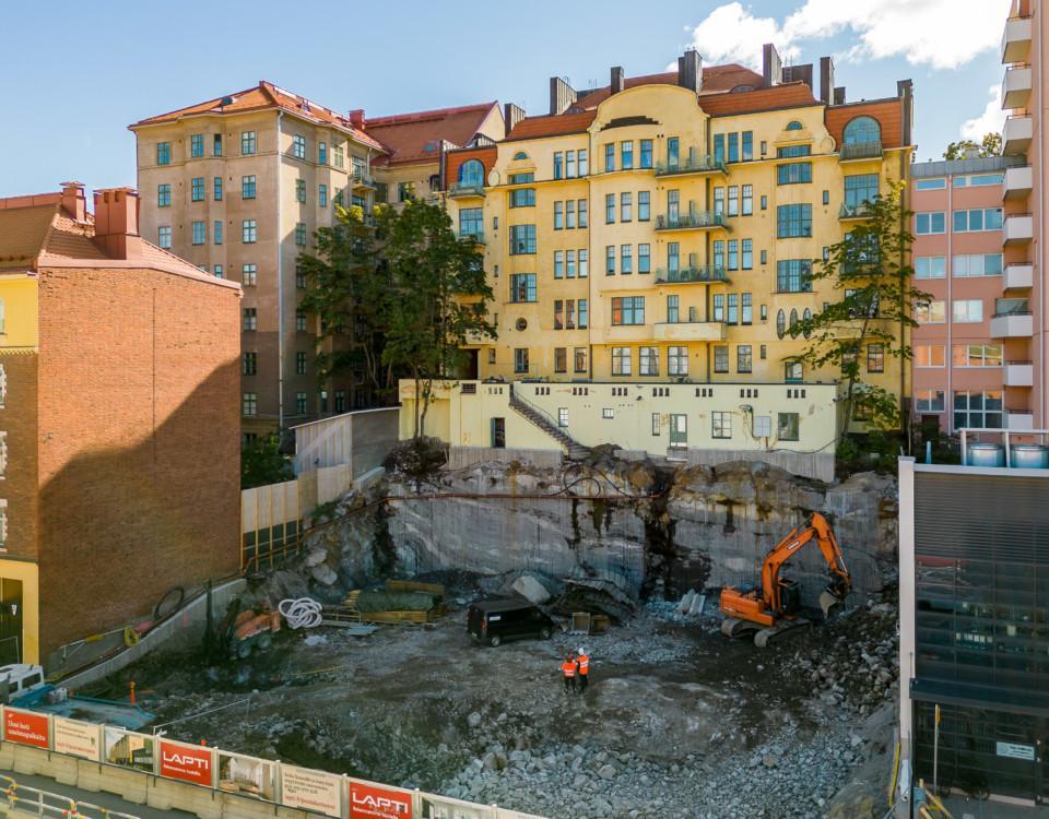 En byggarbetsplats i Åbo.