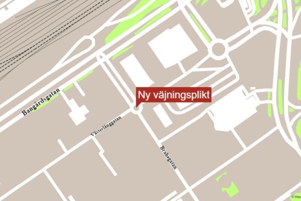 Karta som visar en specifik korsning.