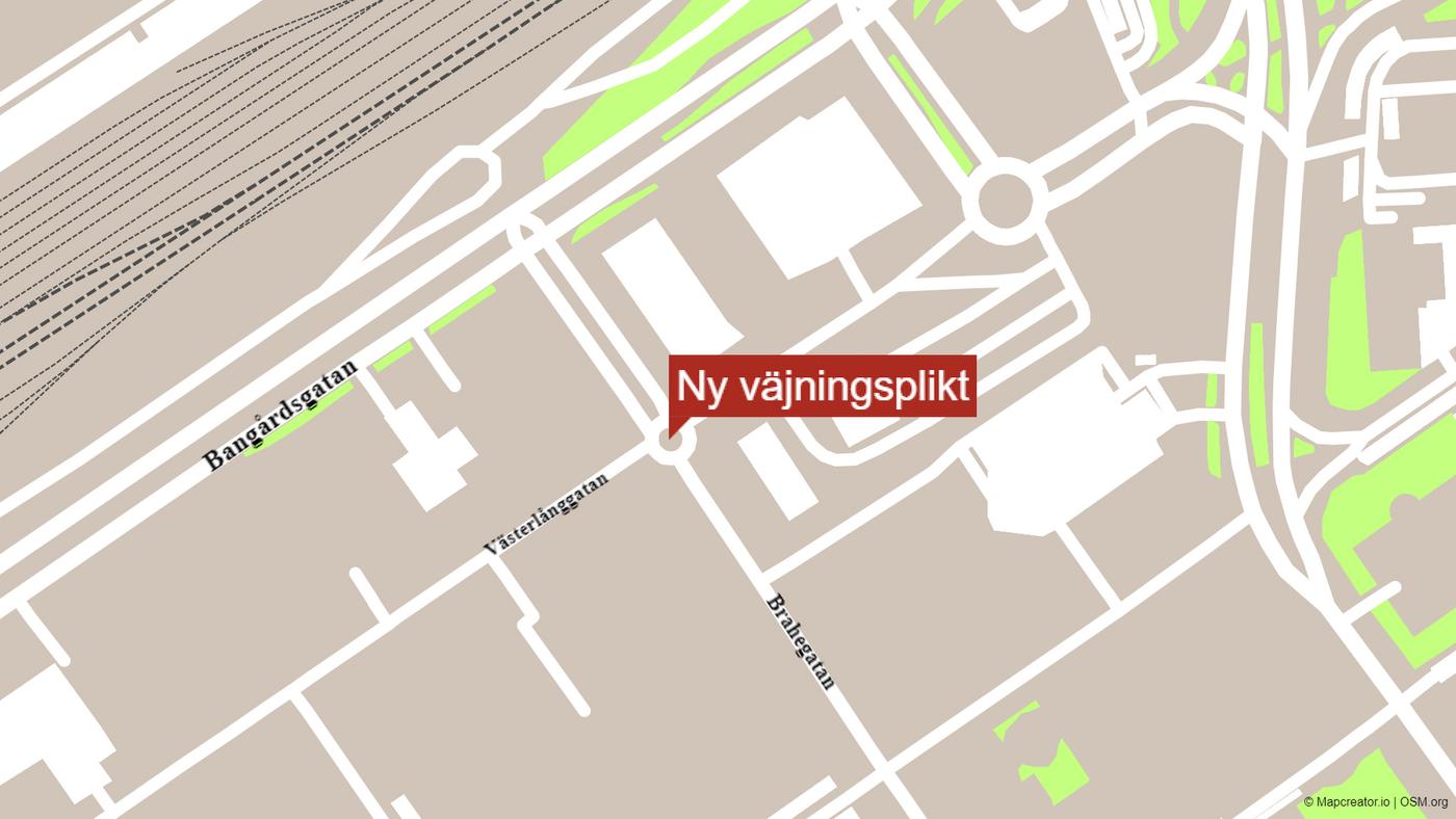 Karta som visar en specifik korsning.