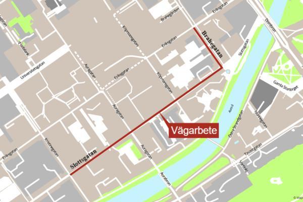 Karta över vägarbete