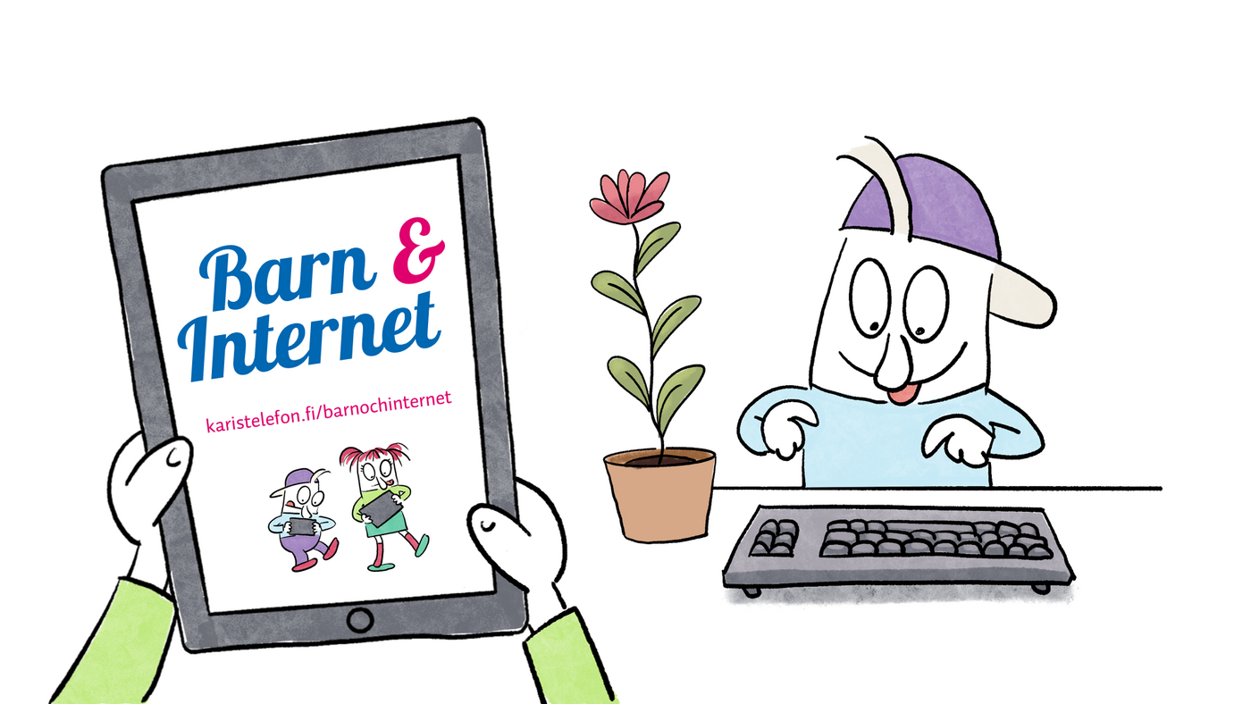Kampanjmaterial för "Barn och internet"
