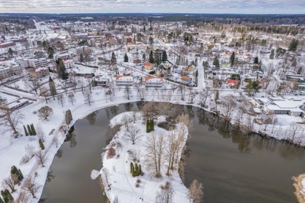 Pumviken vintertid i Karis.