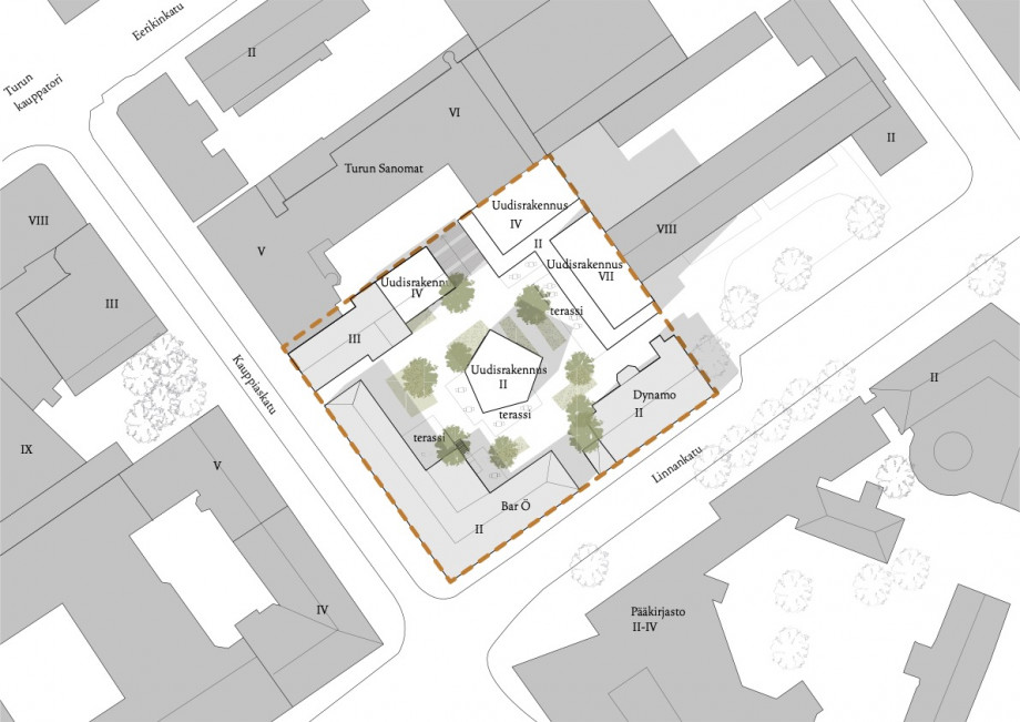 Situationsplan av ett kvarter