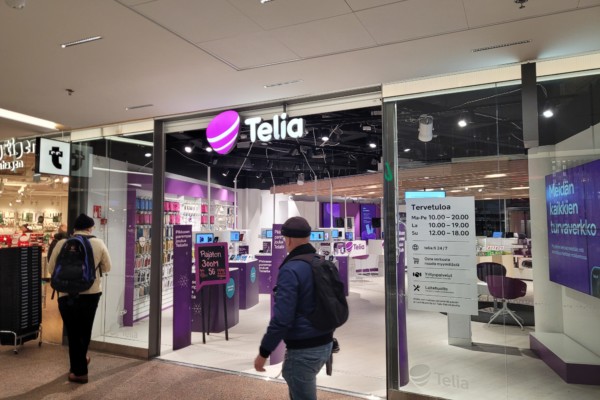En telefonaffär i ett köpcenter.