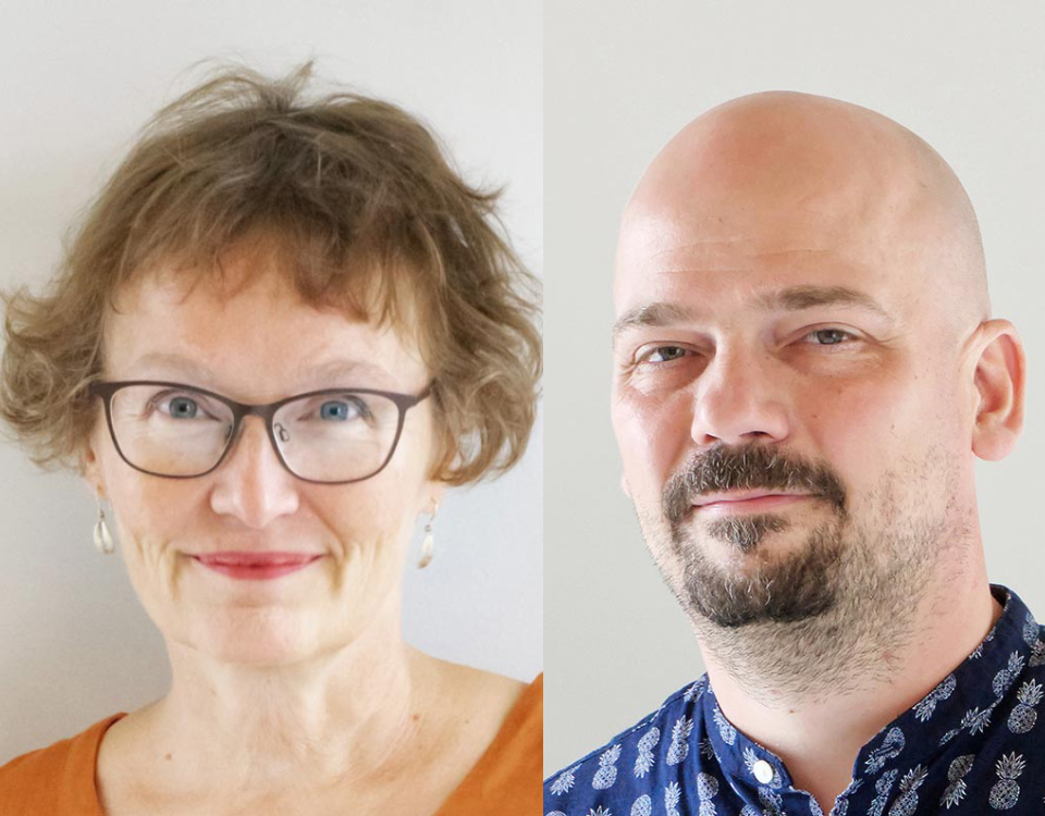 Bildpar av författarna Annvi Gardberg och Matias Kaihovirta.