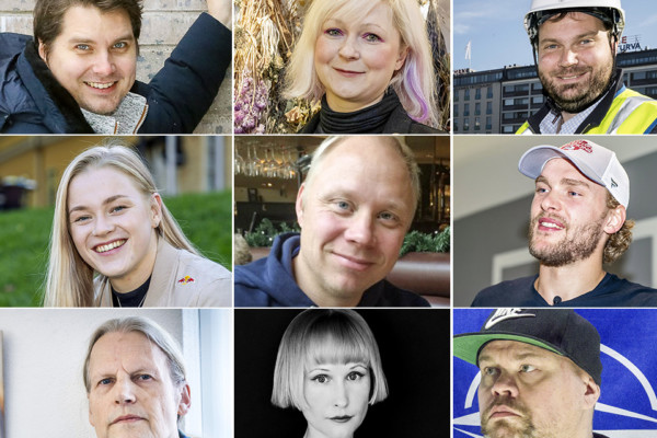 Flera små bilder på olika människor.