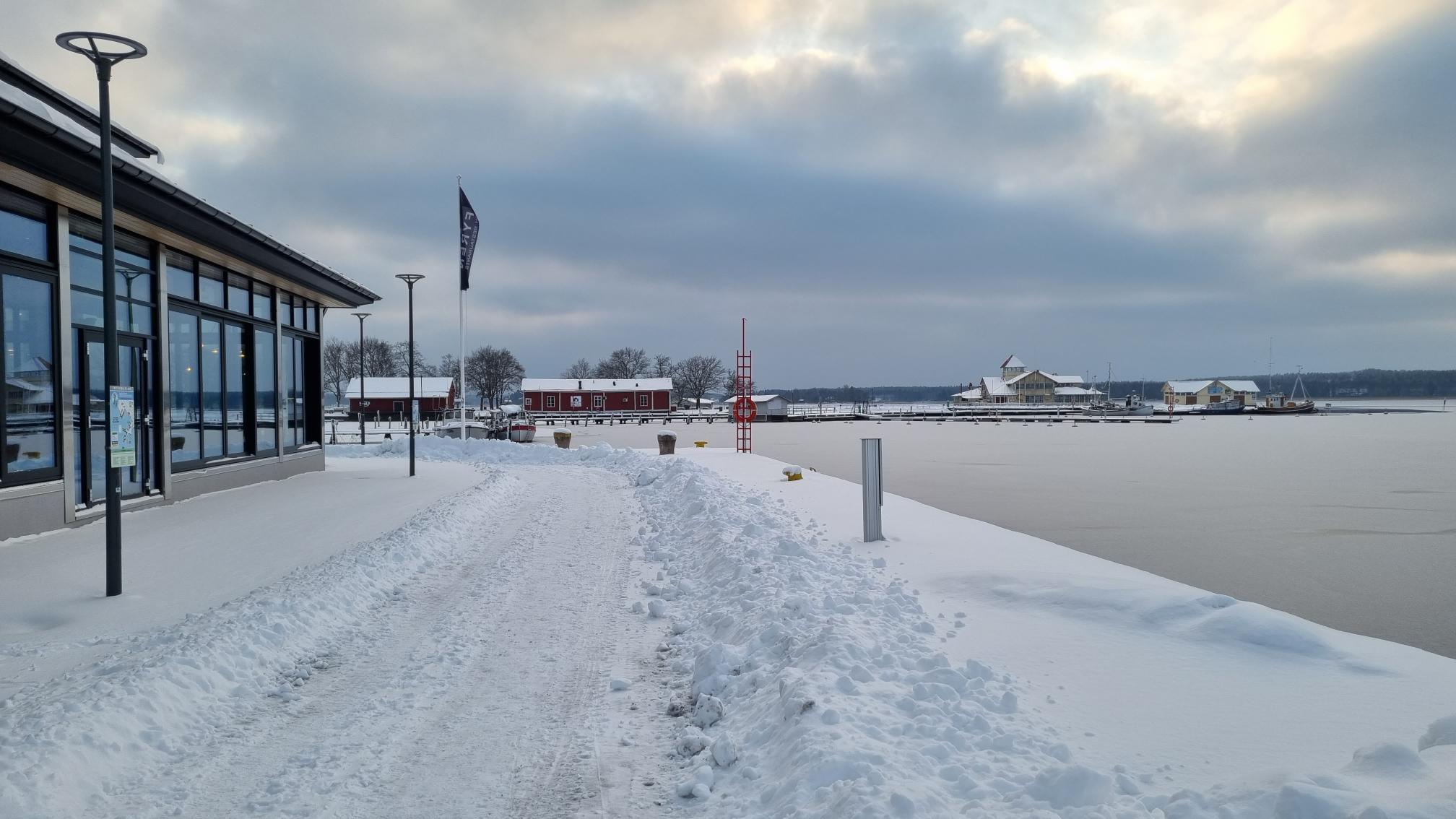 Vinter i Norra hamnen i Ekenäs.