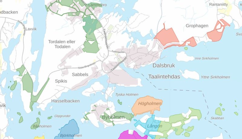 karta över skärgårdsområde