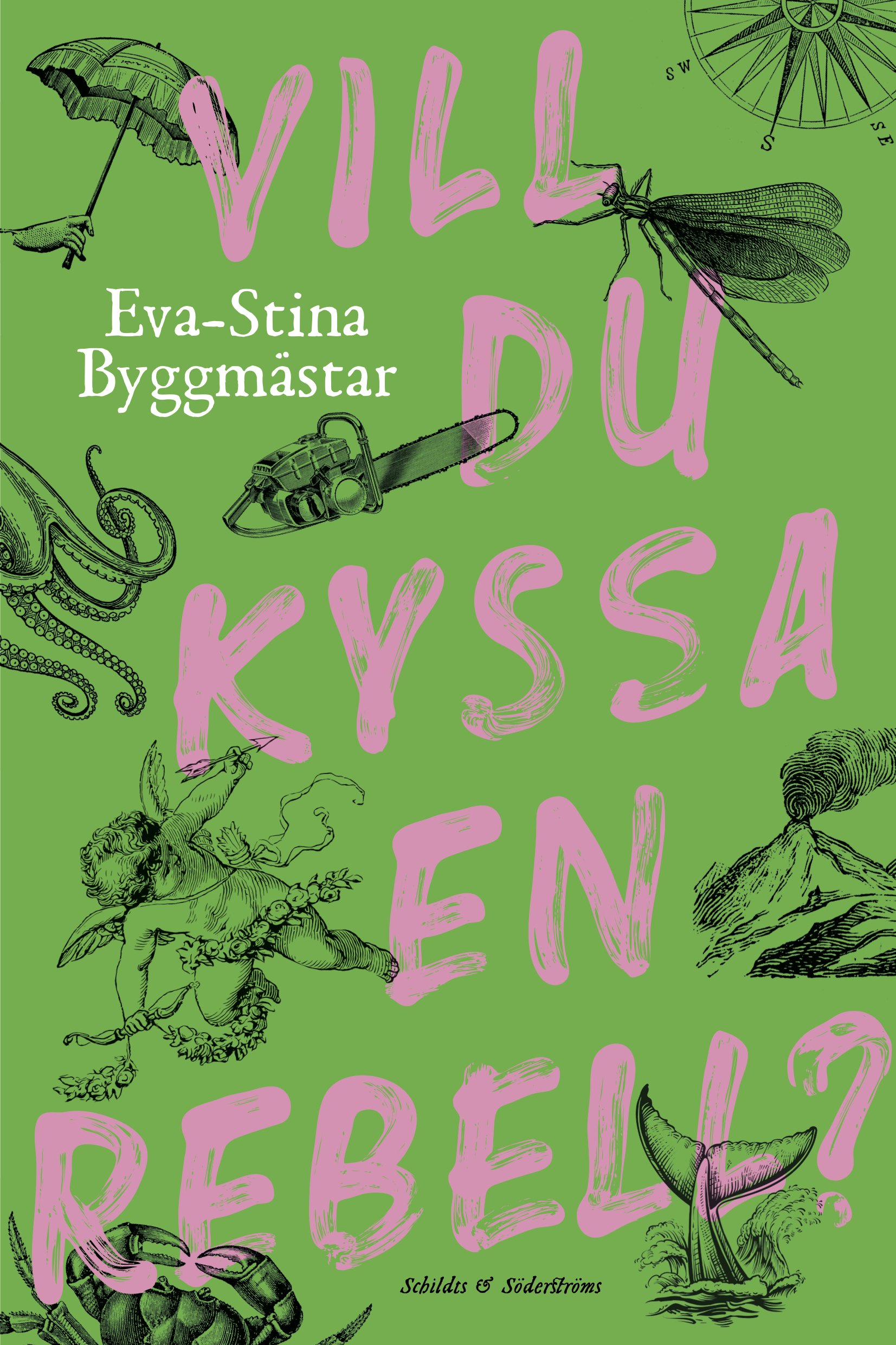 Grönt bokomslag med titeltexten skriven i rosa.