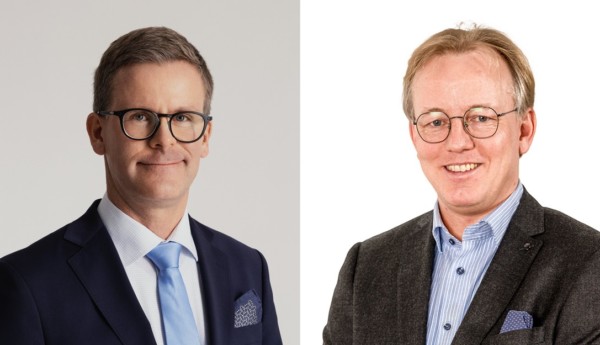 bildcollage av två män